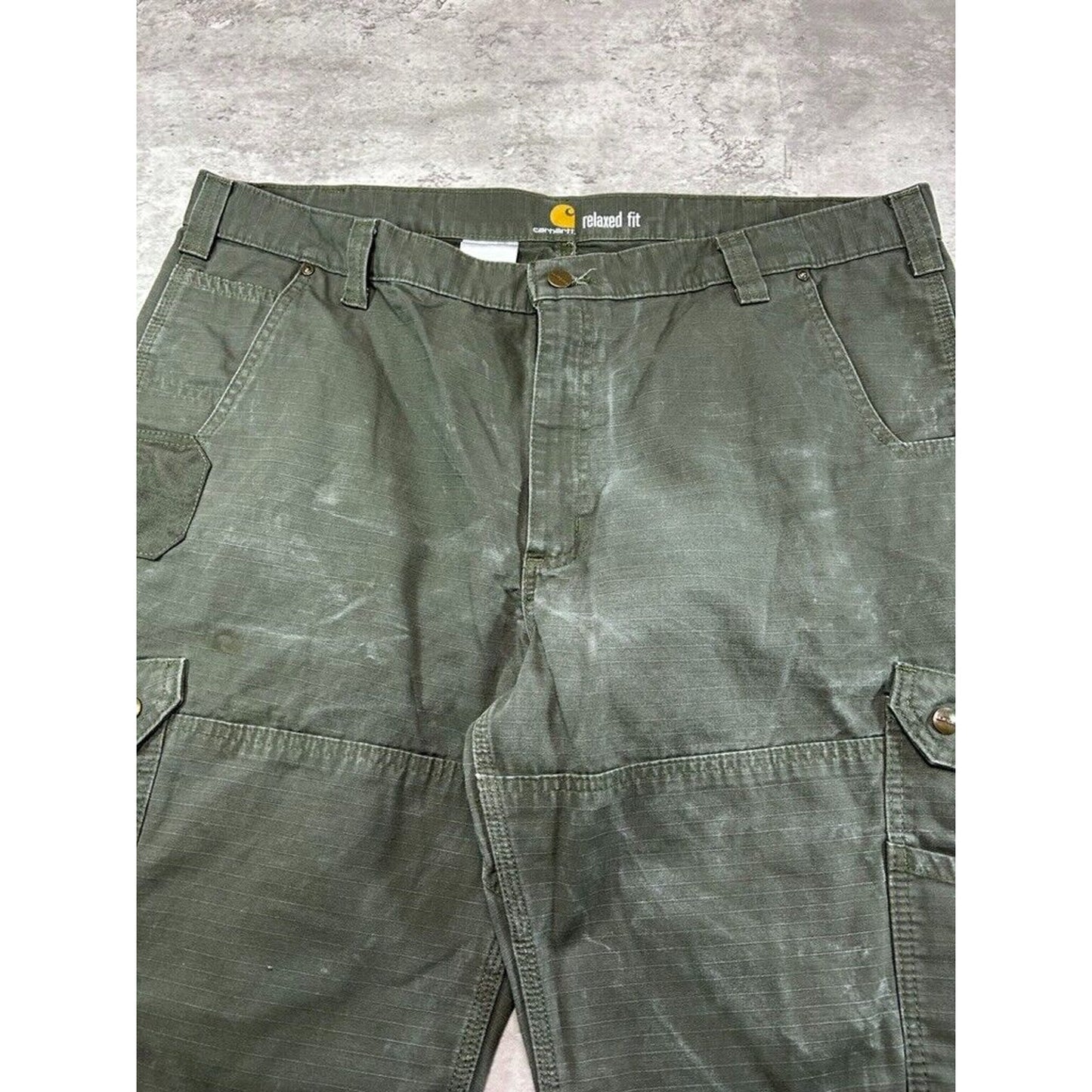 Carhartt Ripstop Canvas Workwear Double Knee Cargo Carpenter Pants Size 41