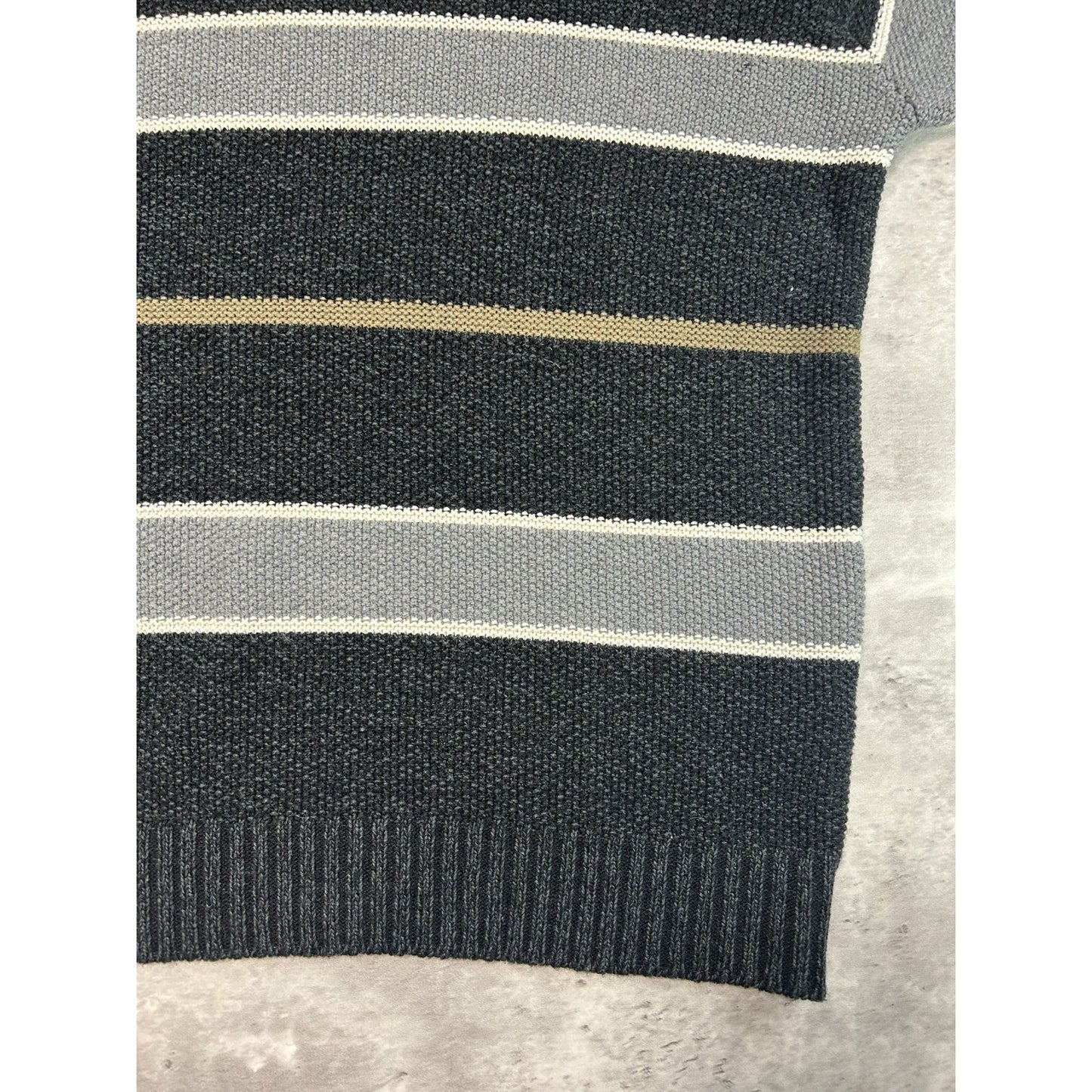 Vintage 90s Earth Tone Striped Pullover Knit Sweater Size Large