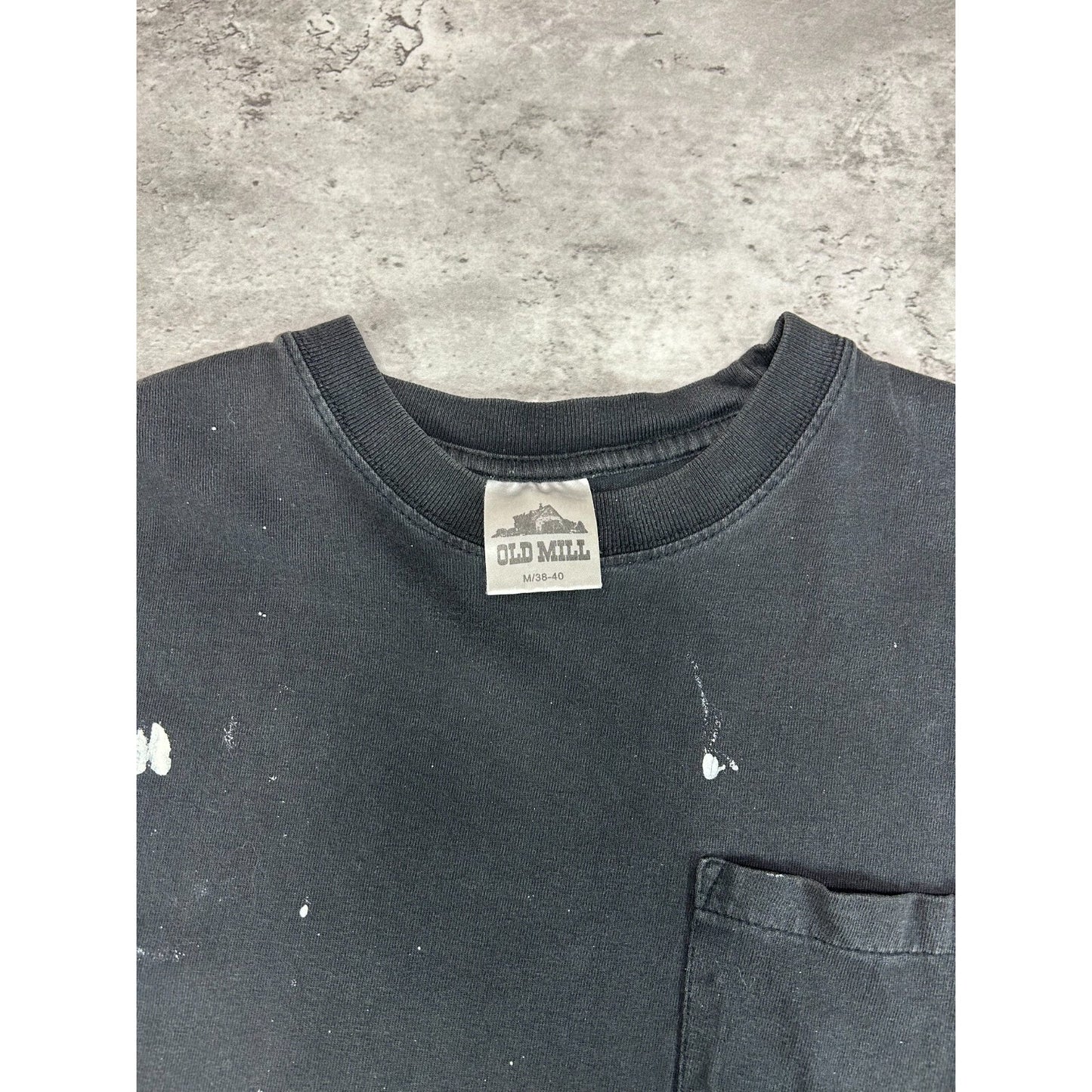Vintage 80s/90s Distressed Blank Pocket T-Shirt Size Medium Black