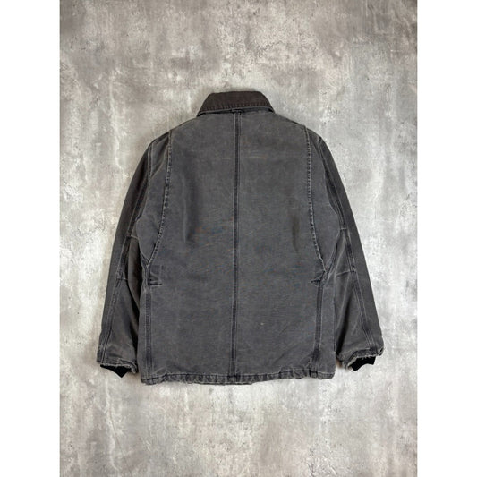 Vintage Carhartt Quilted Lined Canvas Workwear Arctic Jacket Size Large Gray