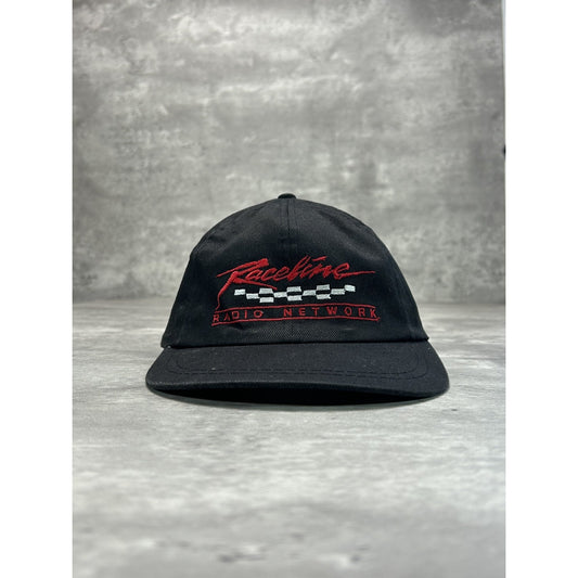 Vintage 90s Raceline Radio Network Embroidred Spellout Strapback Hat OSFA