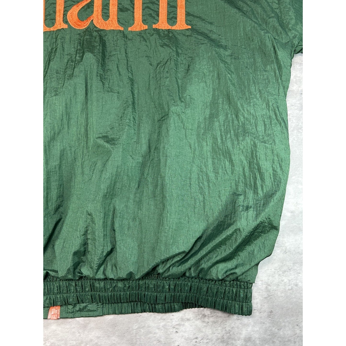 Vintage 90s Miami Hurricanes NCAA Embroidered Windbreaker Jacket Size 2XL