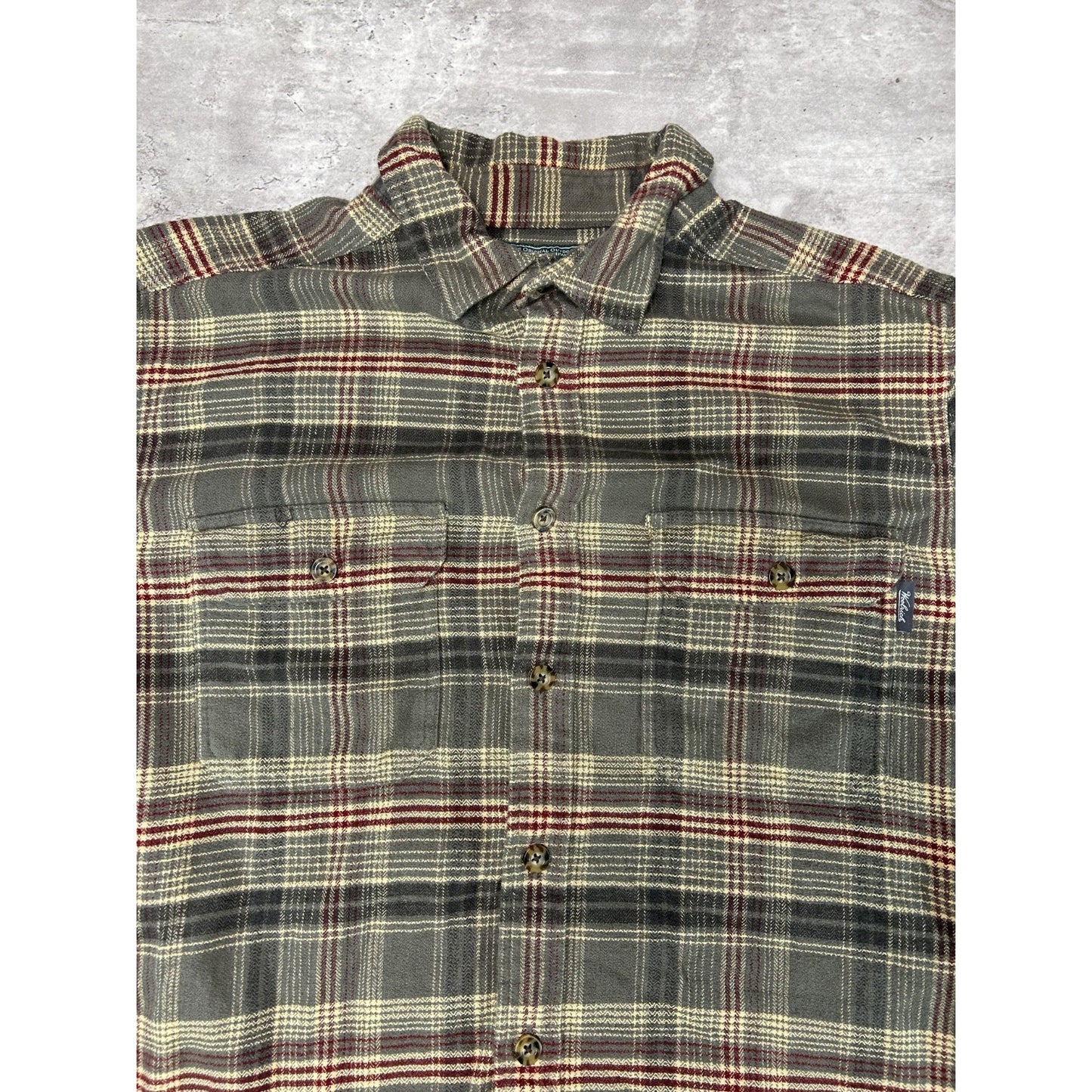 Vintage Woolrich Plaid Print Long Sleeve Button Up Shirt Size Large