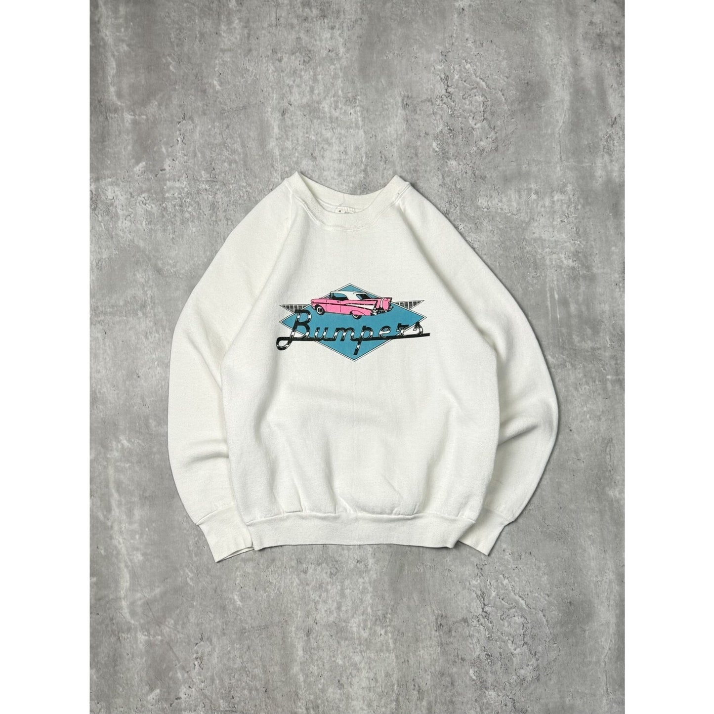 Vintage 80s/90s Bumpers Classic Car Graphic Pullover Sweatshirt Size Medium