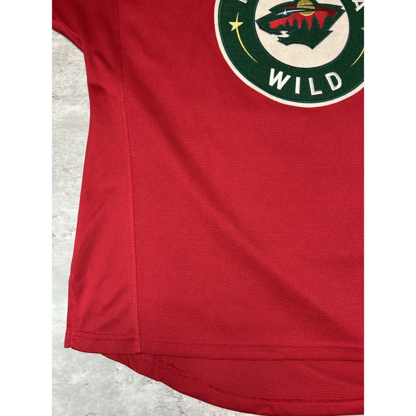 Eric Staahl #12 Minnesoa Wild Embroidered Patch Reebok Hockey Jersey Size Medium