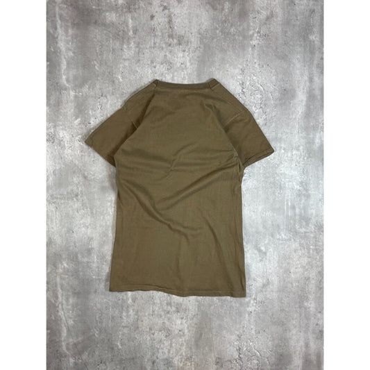 Vintage 1980s Single Stitch Earth Tone Blank T-Shirt Size Small Beige