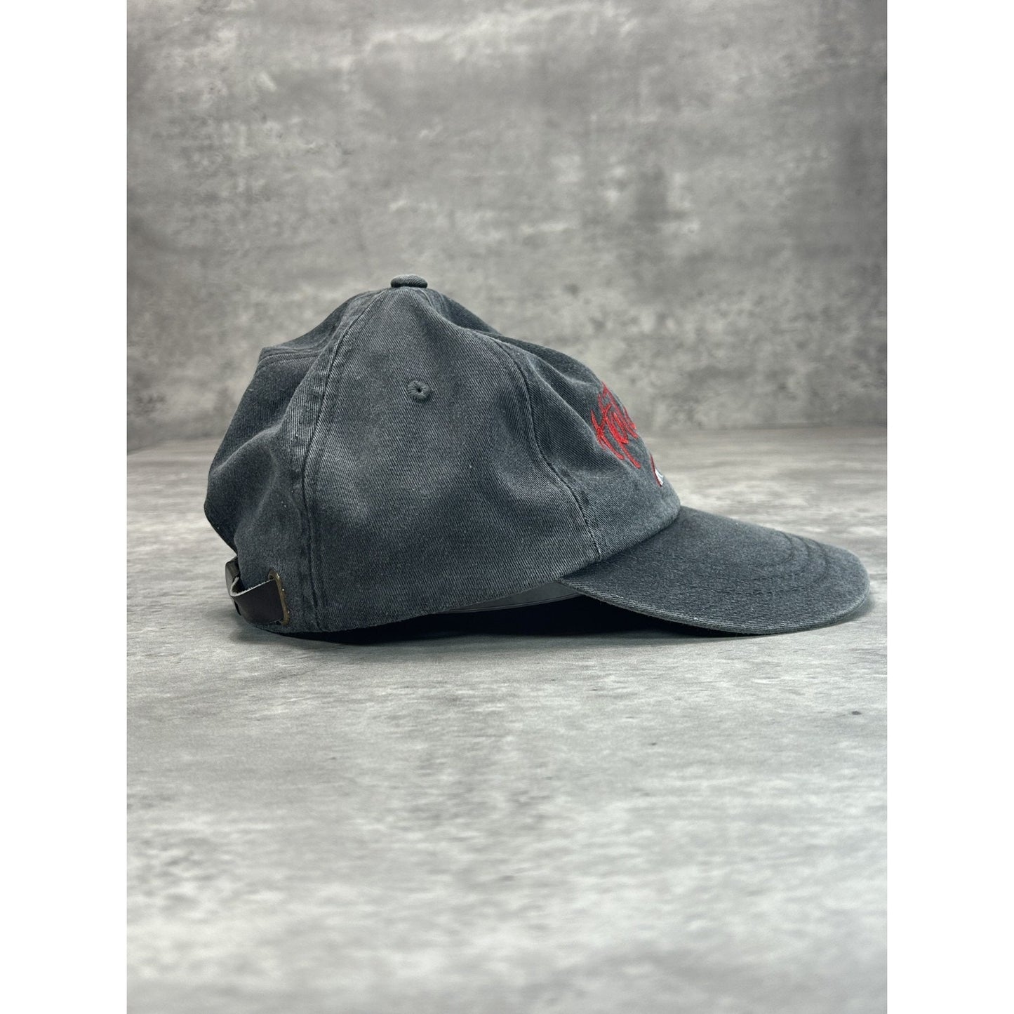 Vintage 90s Hasselblad Hot Stuff Embroidered Spellout Camera Strapback Hat OSFA