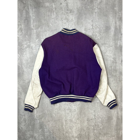 Vintage70s Embroidered Alan Force Football Collegiate Varsity Jacket Size Large