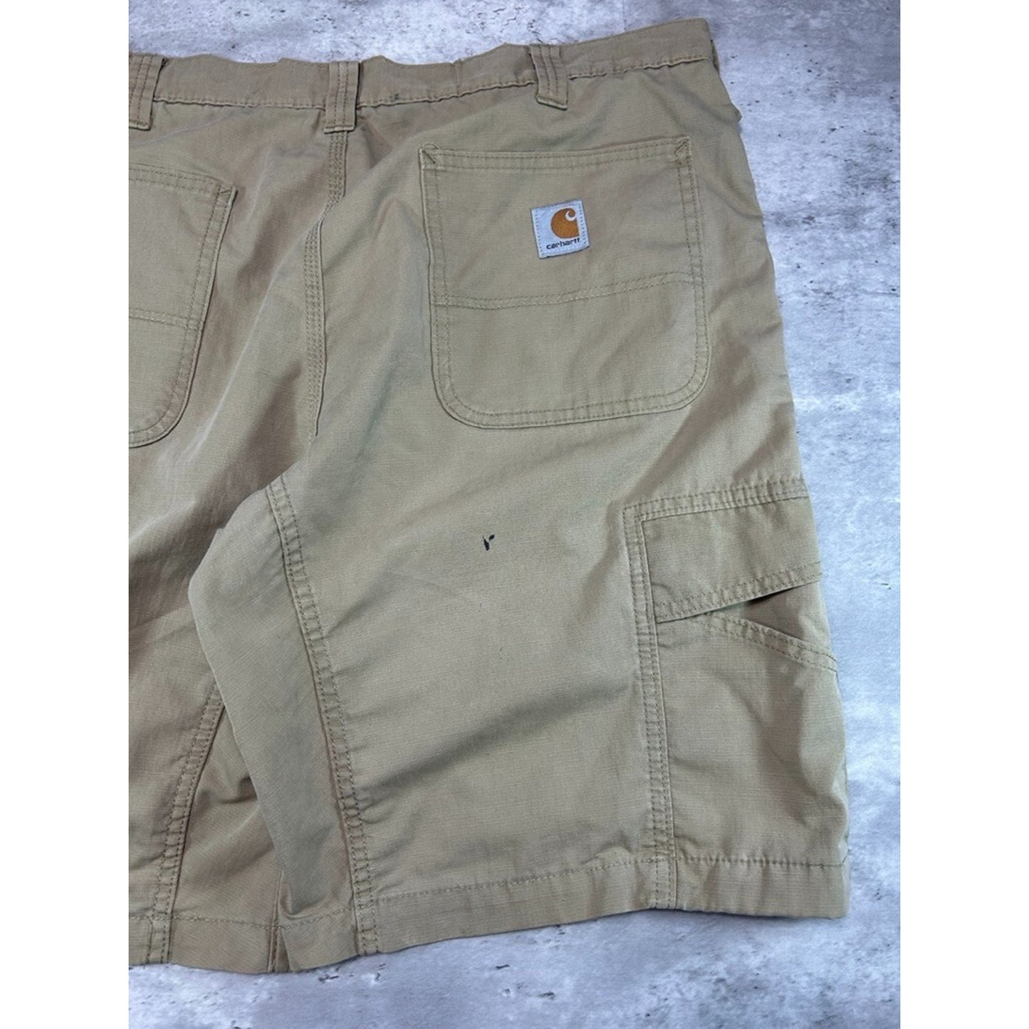 Carhartt Force Extremes Relaxed Fit Canvas Workwear Cargo Shorts Size 38 Beige