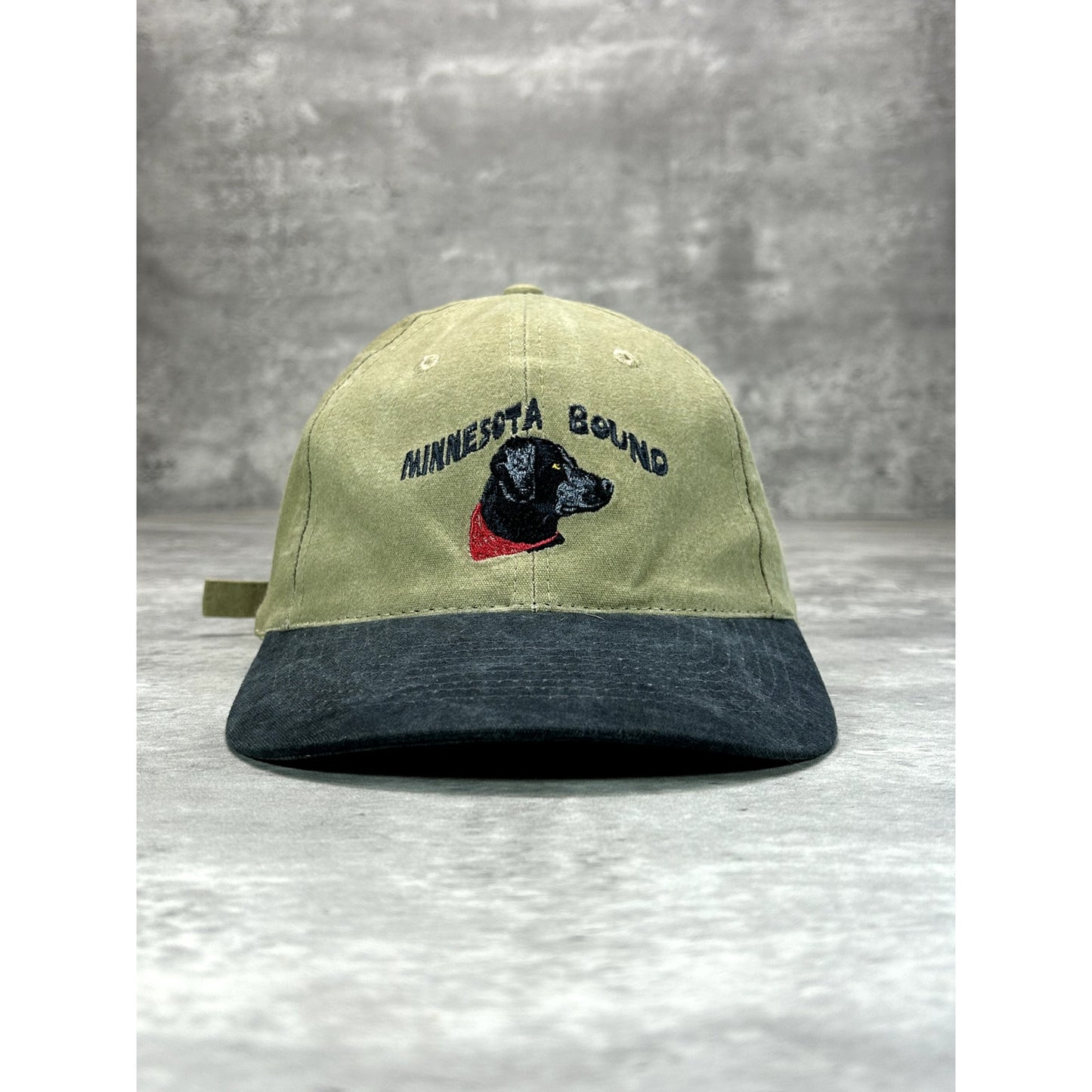 Vintage 90s Minnesota Bound Embroidered Labrador Dog Graphic Strapback Hat OSFA