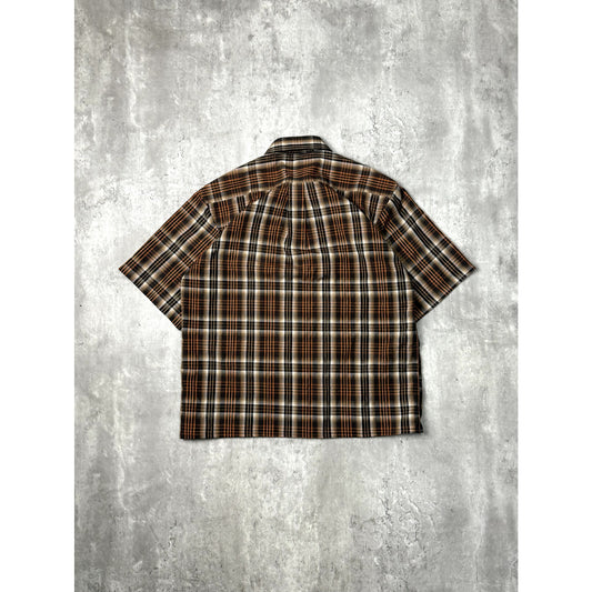 Vintage Sergio louis Plaid Print Reworked Cropped Button Up Shirt Size Small