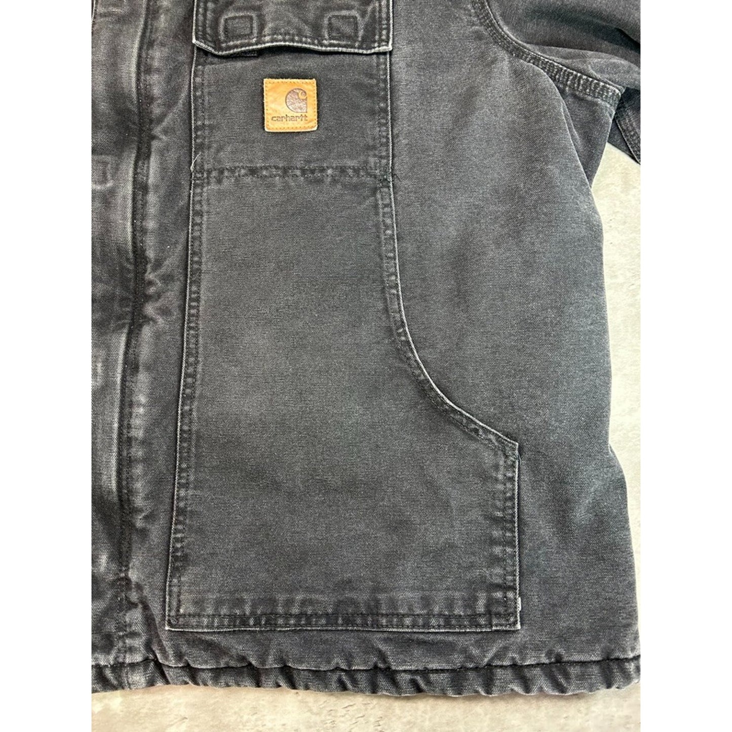 Vintage Carhartt Insulated Canvas Workwear Arctic Jacket Size XXL Black