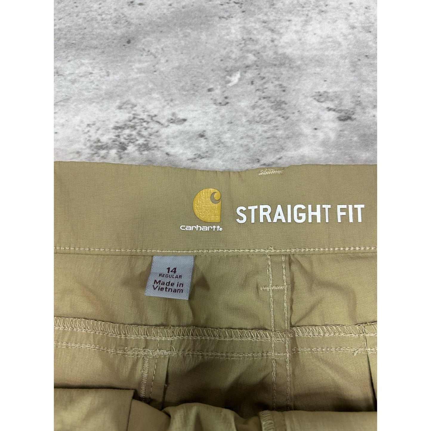Womens Carhartt Straight Fit Nylon Workwear Cargo Shorts Size 37 Beige