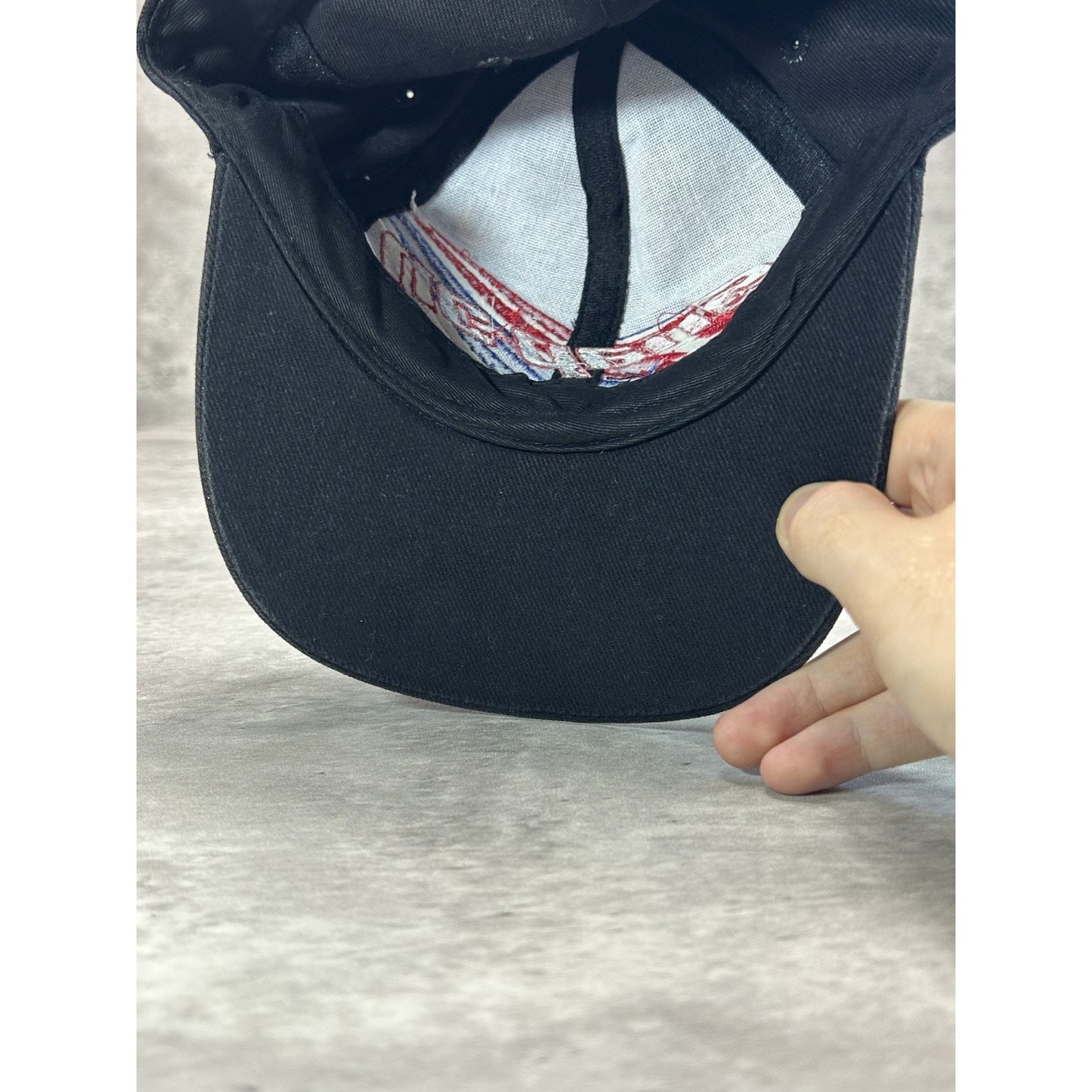 Vintage Snap-On Racing Embroidered Spellout Logo Strapback Hat OSFA Black
