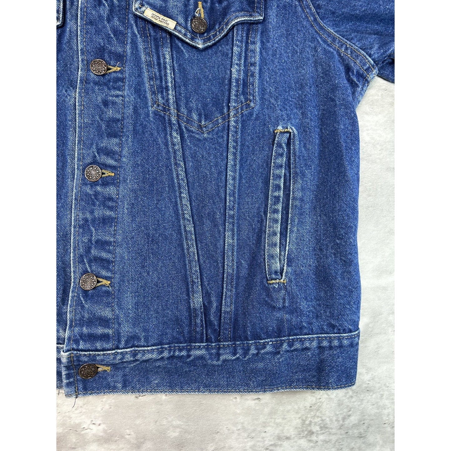 Vintage 80s/90s Dark Wash Denim Western Style Trucker Jacket Size Small