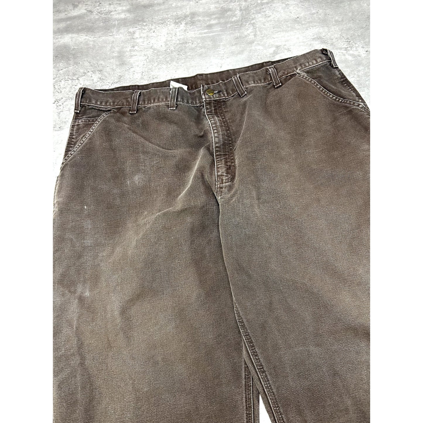 Vintage 90s Carhartt Original Dunagree Fit Canvas Work Wear Carpenter Pants Size 43W