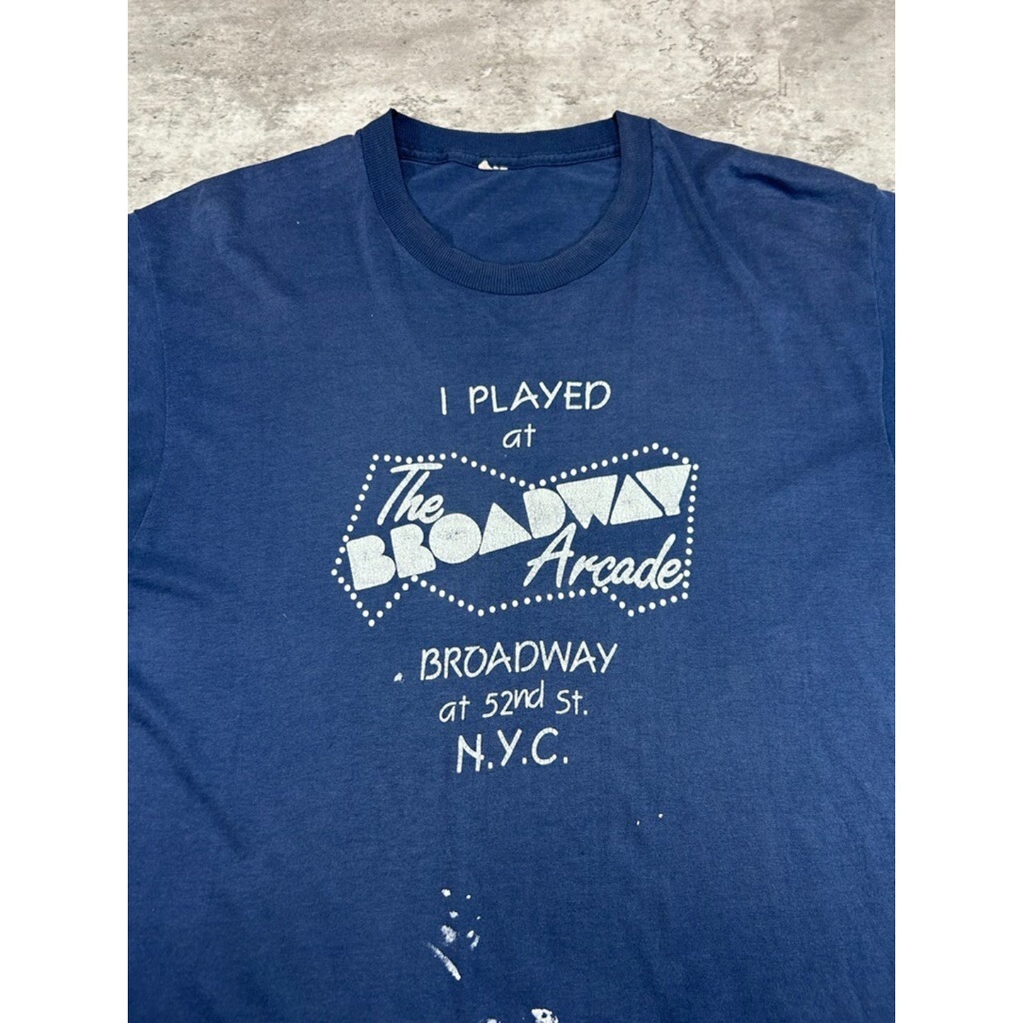 Vintage 80s I Played at Broadway Arcade Destination Graphic T-Shirt Size Large