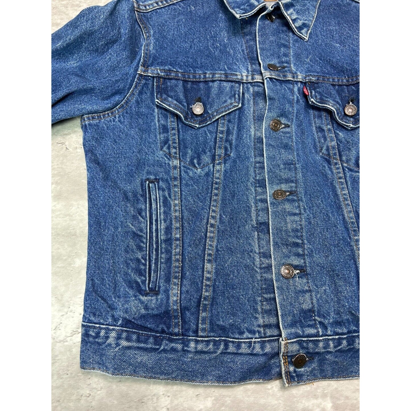Vintage 80s/90s Levis Red Tab Dark Wash Denim Type 3 Trucker Jacket Size 42 S