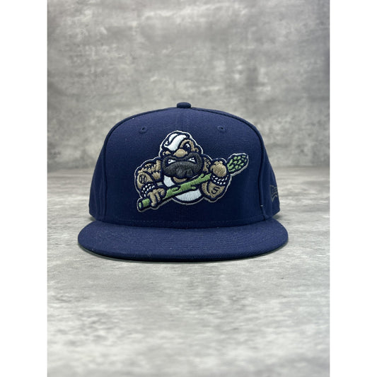 Stockton Ports MiLB Embroidered Logo Baseball Fitted Hat OSFA 7 1/2 Navy Blue