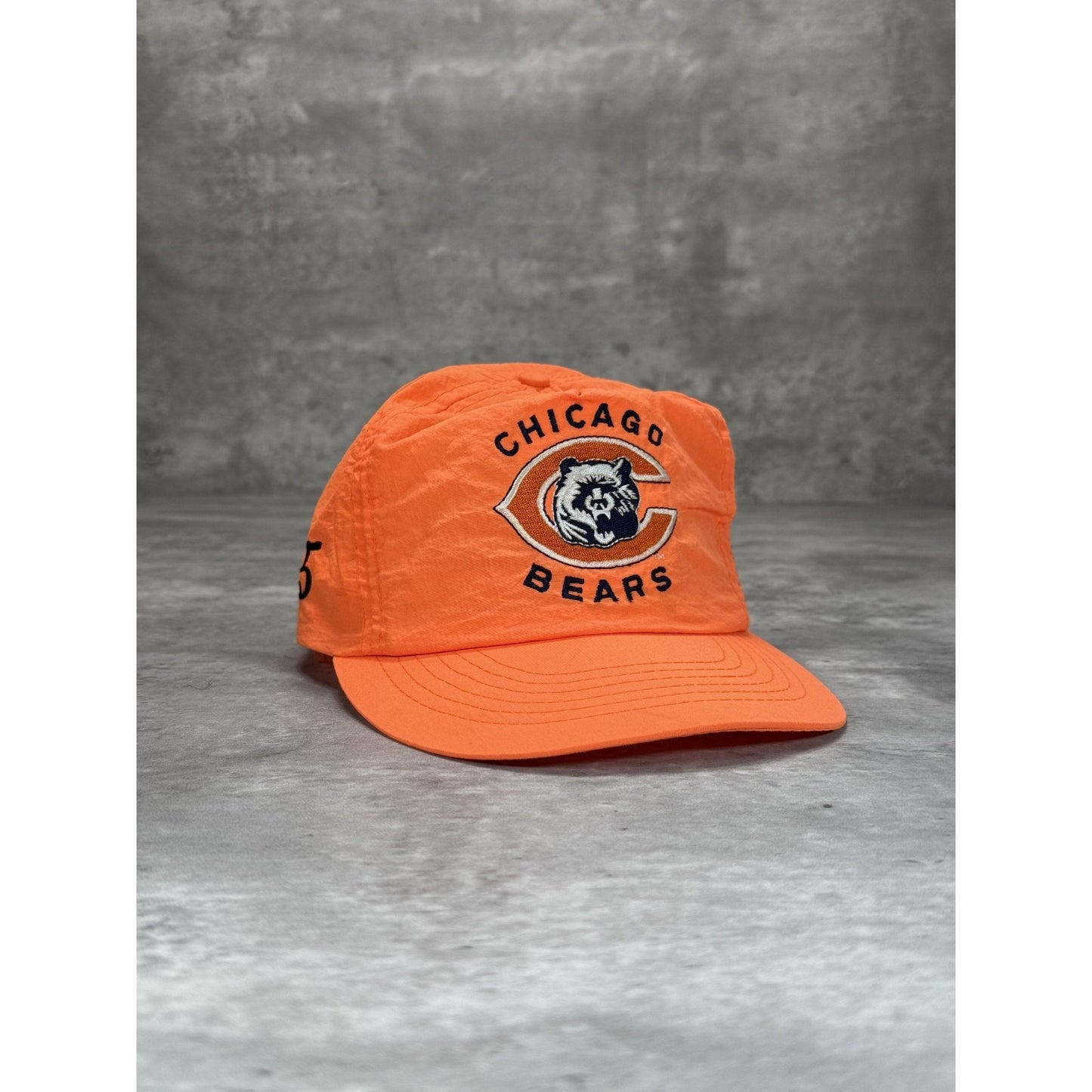Vintage 90s Chicago Bears Embroidered Logo Snapback Hat OSFA Orange
