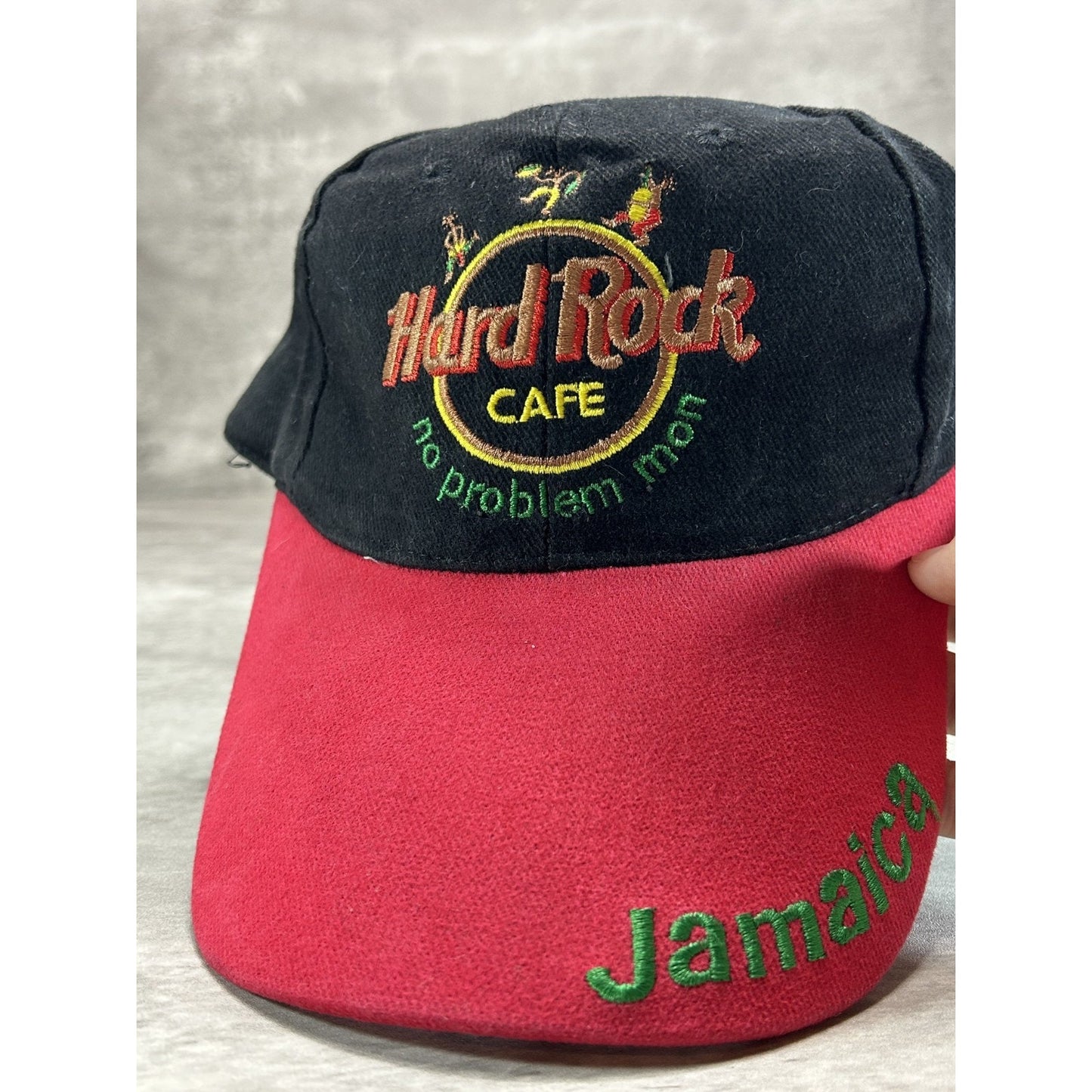 Vintage 90s Hard Rock Cafe Jamaica Embroidered Destination Strapback Hat OSFA
