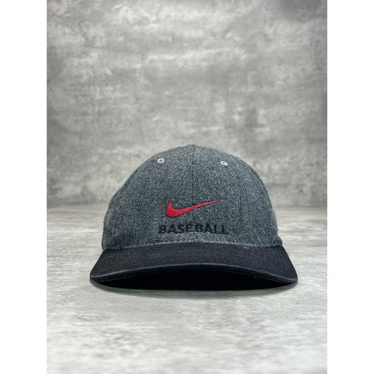 Vintage 90s Nike Baseball Embroidered Swoosh Spellout Snapback Hat OSFA