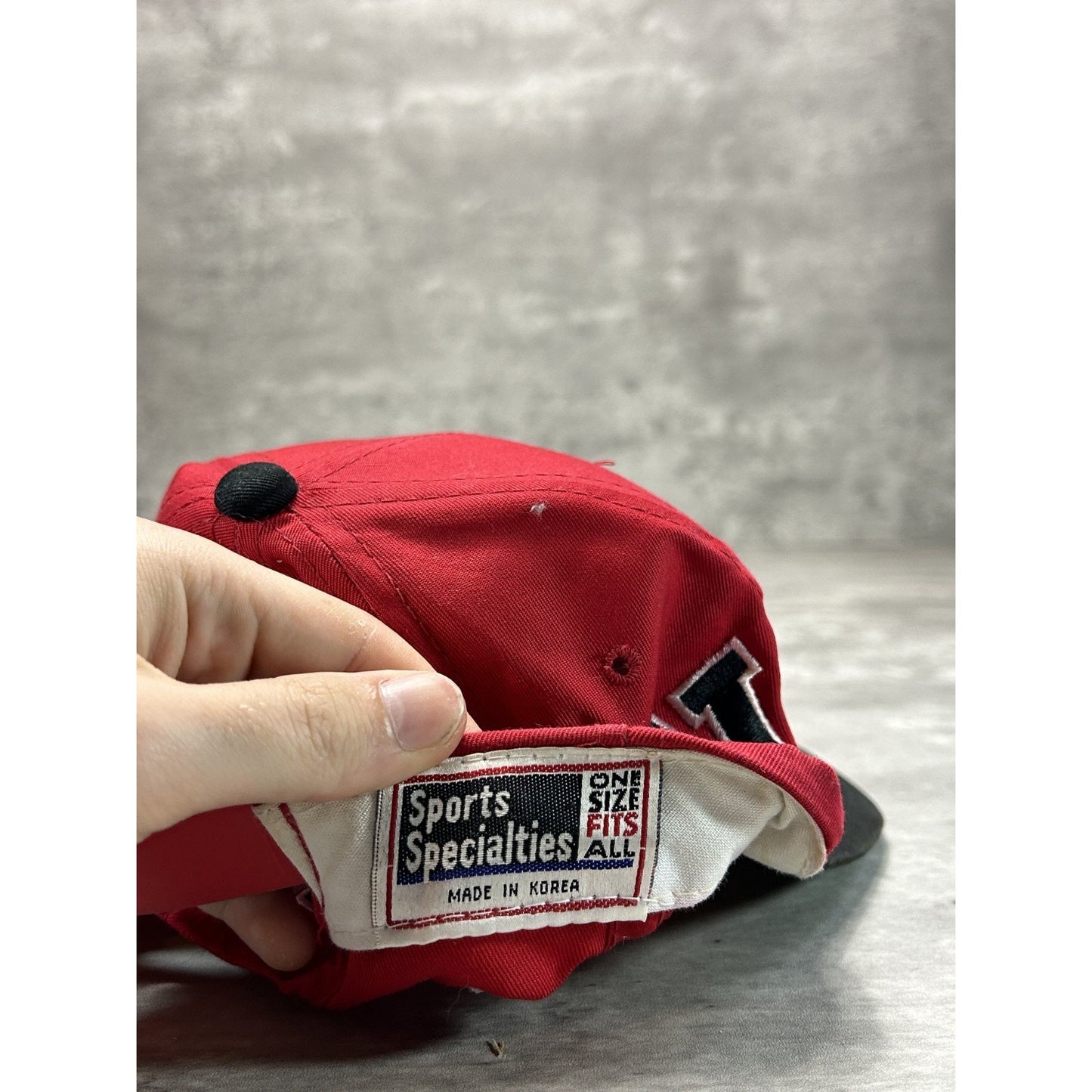 VTG 90s Wisconsin Badgers NCAA Sports Specialties Back Script Snapback Hat OSFA