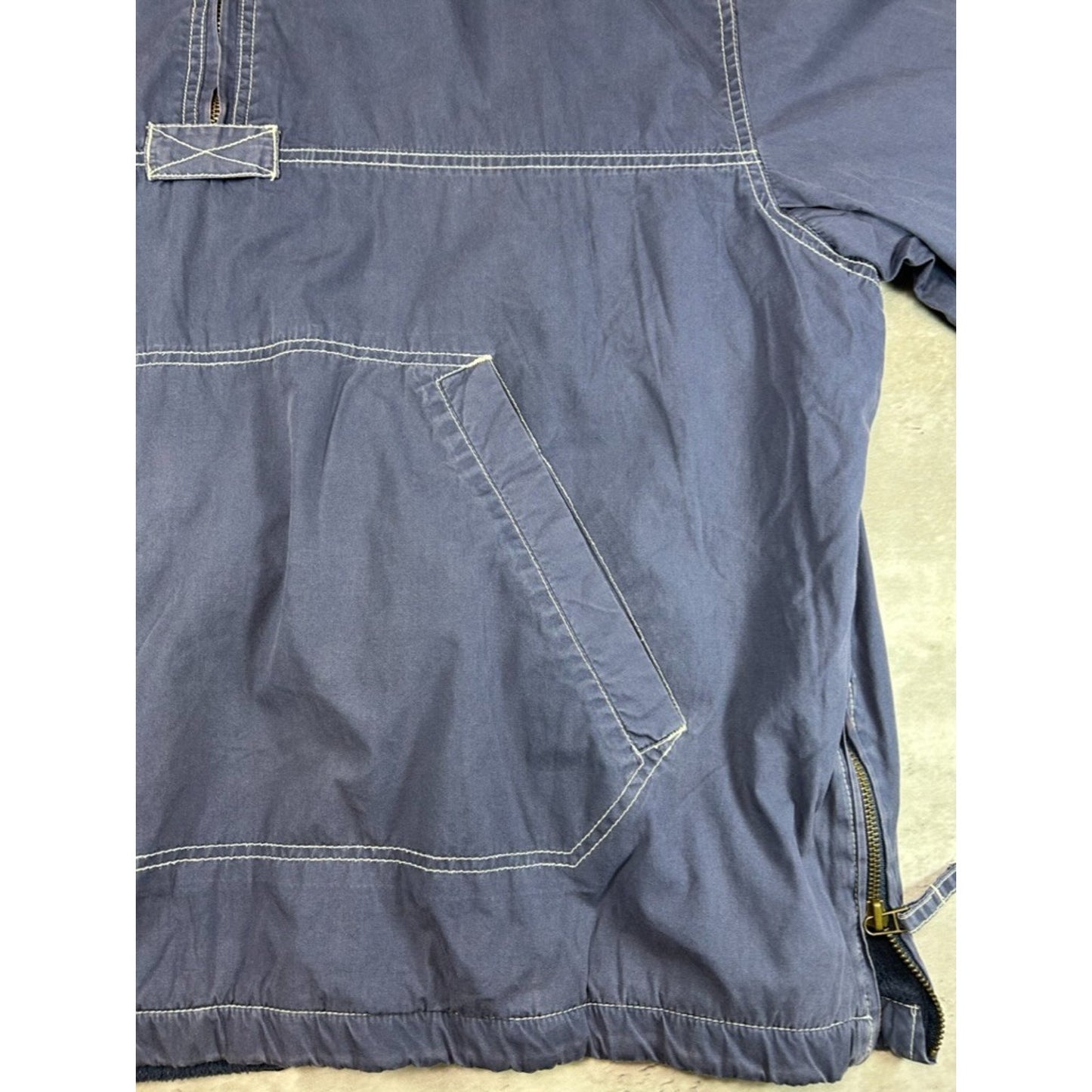 Vintage GAP Fleece Lined Hooded 1/4 Zip Contrast Stitched Jacket Size Large