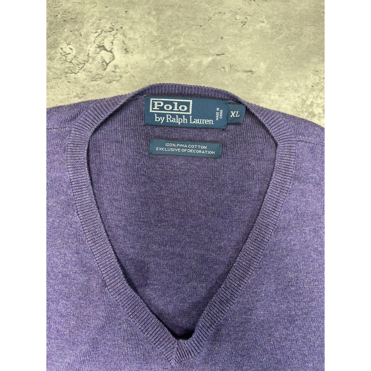 Vintage 90s Polo Ralph Lauren Embroidered Pony V-Neck Knit Sweater Size XL