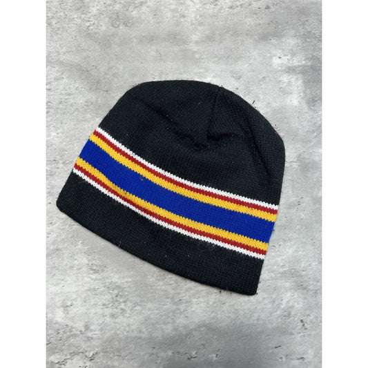Vintage 90s Eddie Bauer Ebtek Striped Outdoors Beanie Hat OSFA