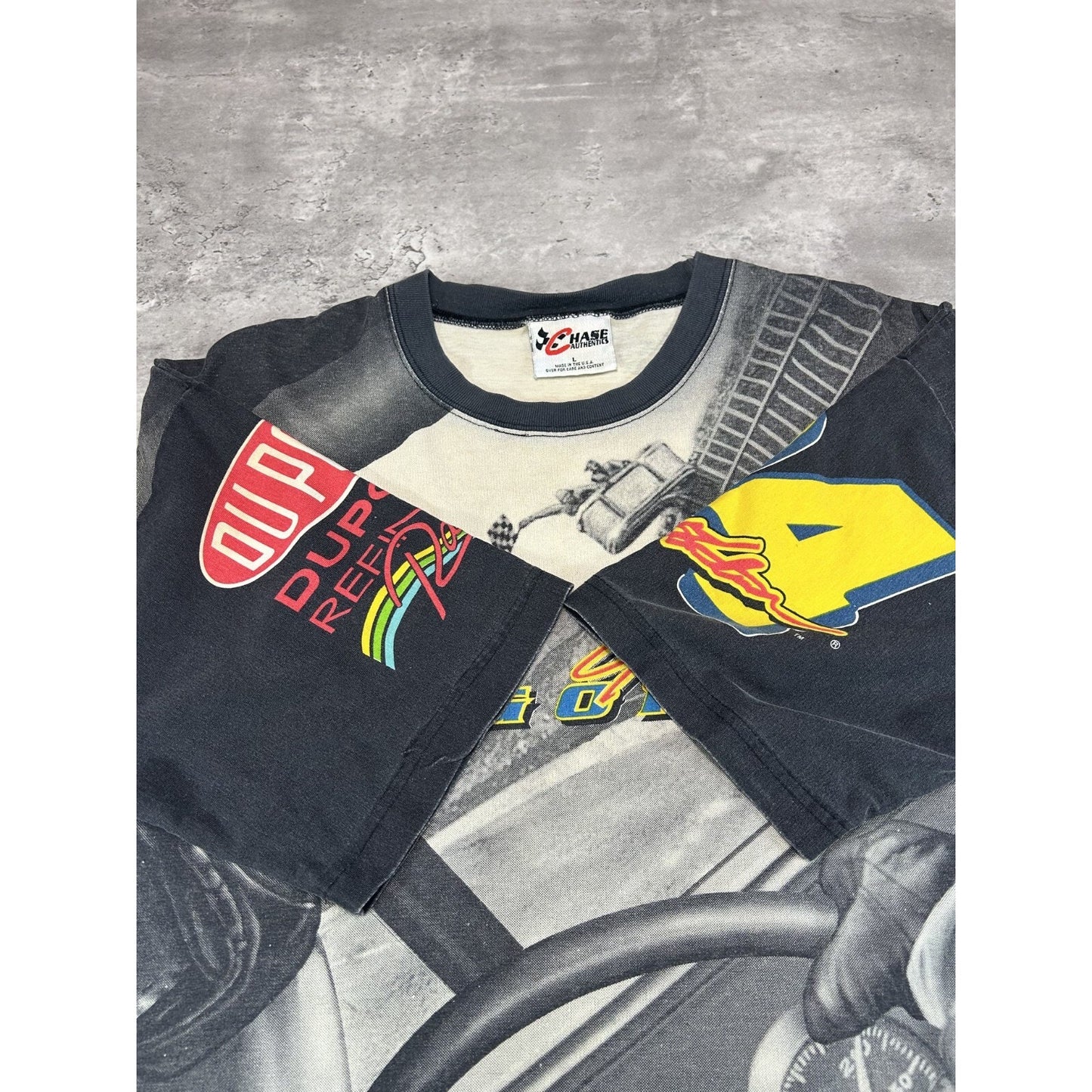 VTG 1998 Jeff Gordon #24 Dupont Racing Nascar All Over Print T-Shirt Size Large