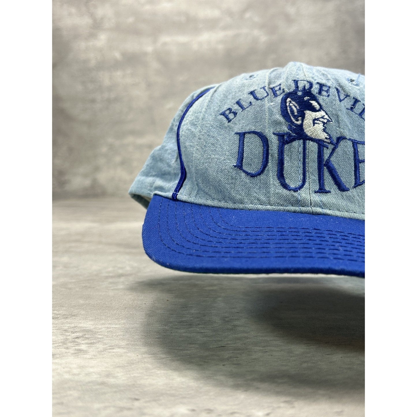 Vintage 90s Duke Blue Devils NCAA Embroidered Logo Snapback Hat OSFA Blue