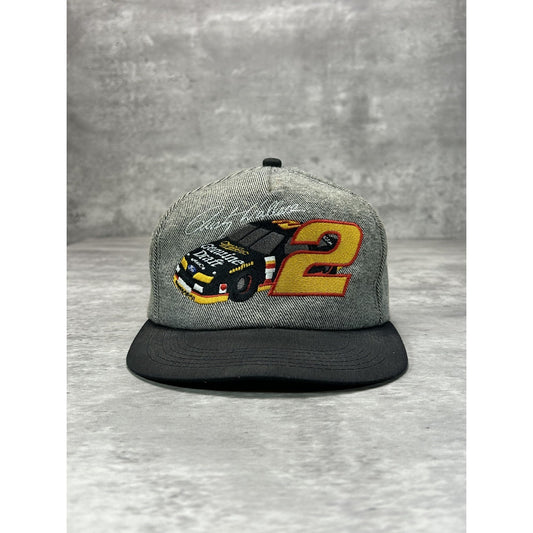 Vintage 90s Rusty Wallace #2 Embroidered Nascar Racing Snapback Hat OSFA