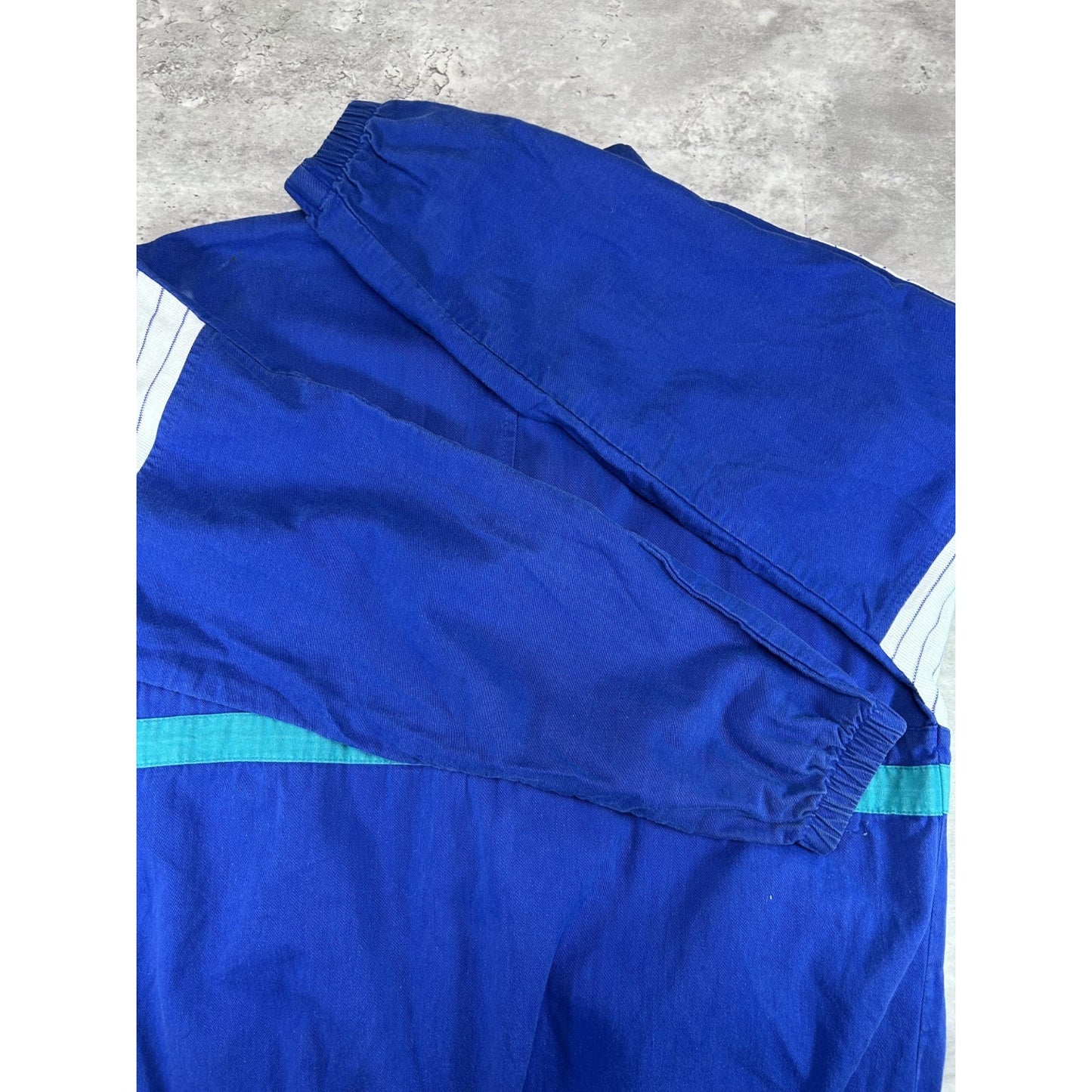 Vintage 90s Abercombie & Fitch Striped Full Zip Bomber Jacket Size Medium Blue