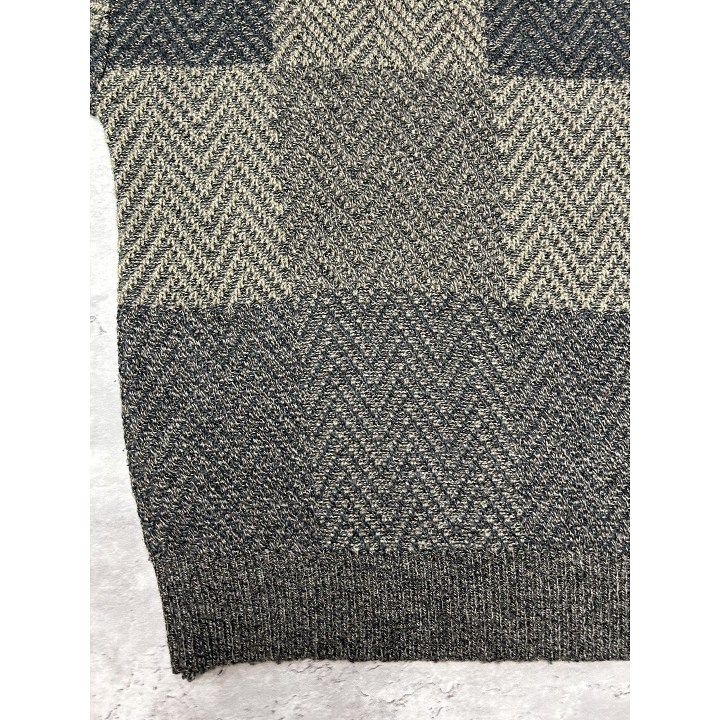 Vintage Towncraft Checkered Print Earth Tone Pullover Knit Sweater Size 2XL
