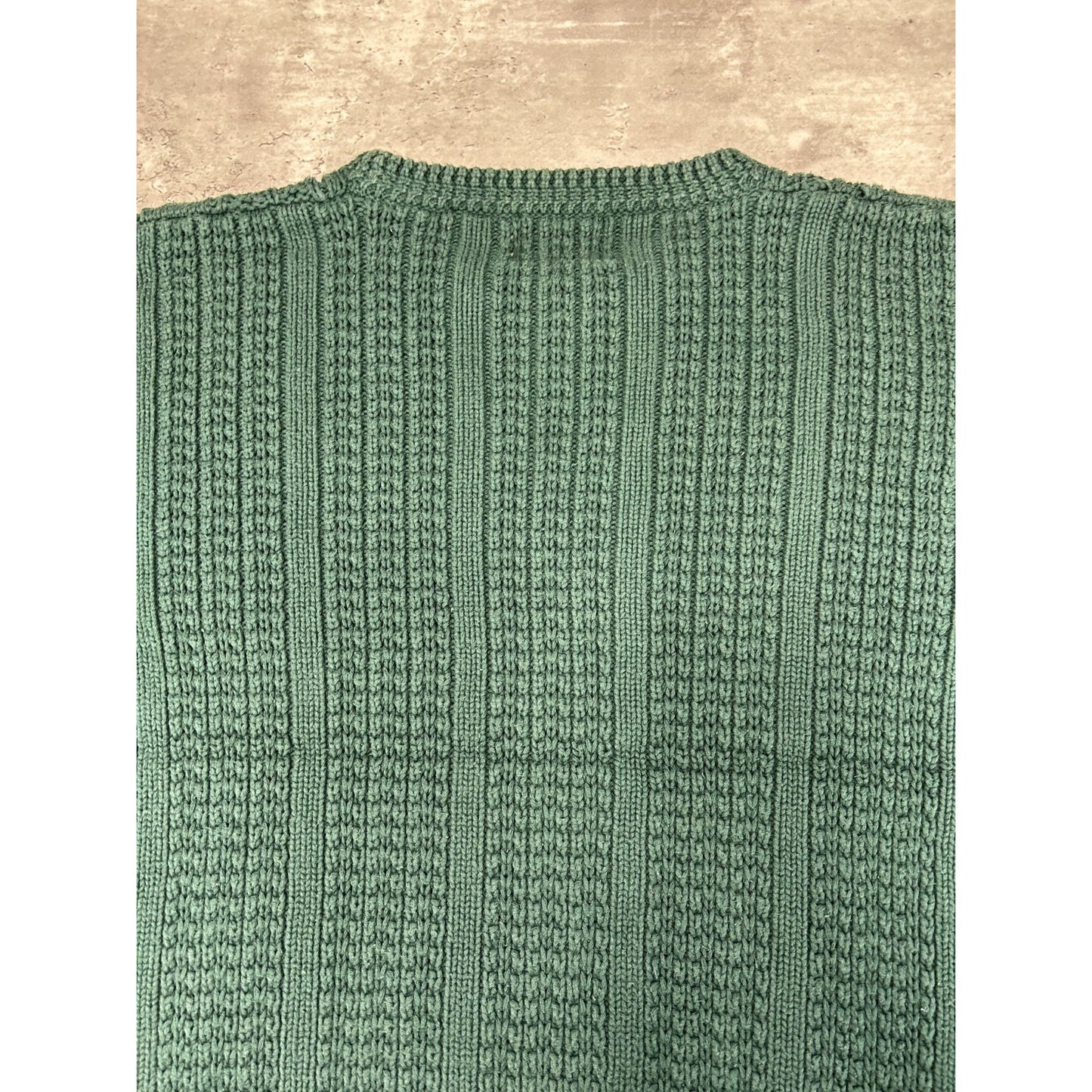 Vintage 80s/90s Rizer Cable Knit Pullover Sweater Size Large Green