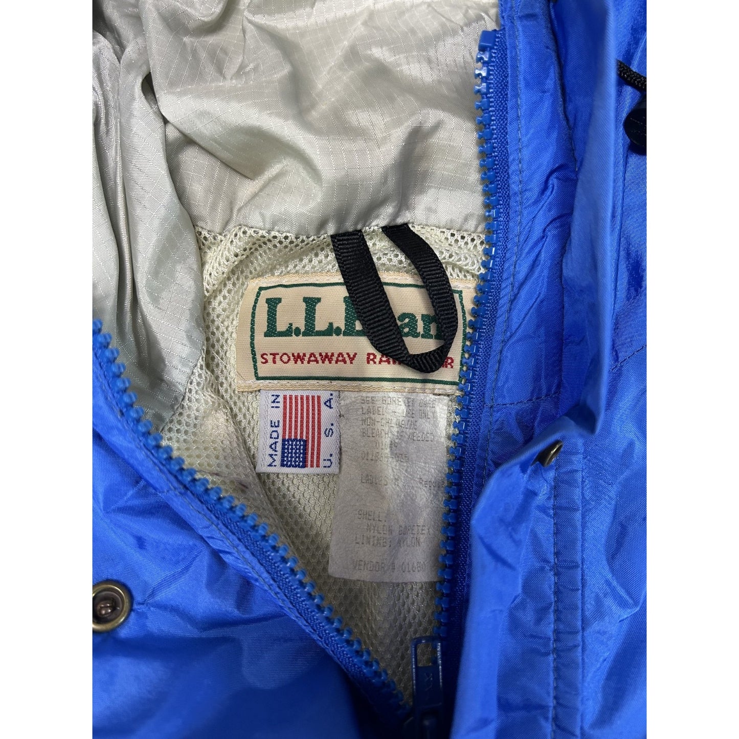Vintage Womens 80s/90s L.L. Bean Nylon Full Zip Hooded Windbreaker Jacket Size M