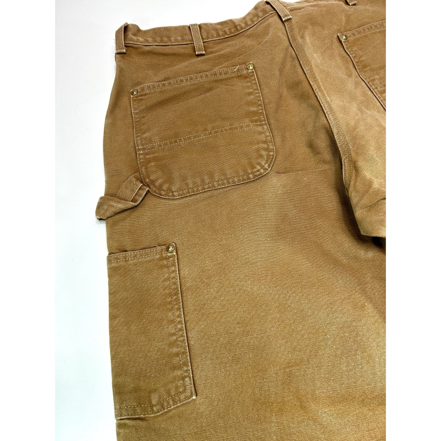 Vintage Carhartt Canvas Workwear Double Knee Carpenter Pants Size 37 Beige