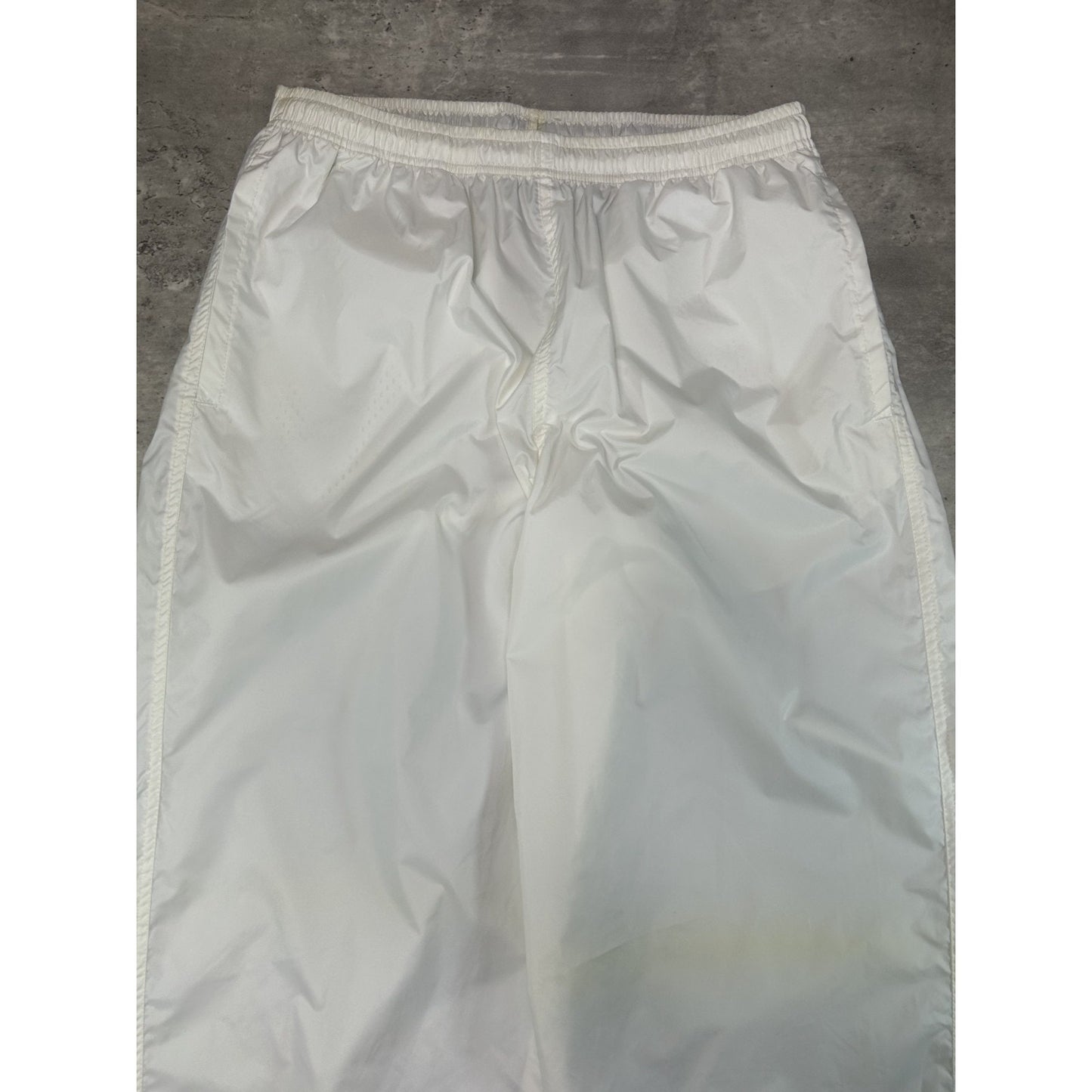 Vintage 90s Nike Embroidered Swoosh Nylon Track Pants Size Large White