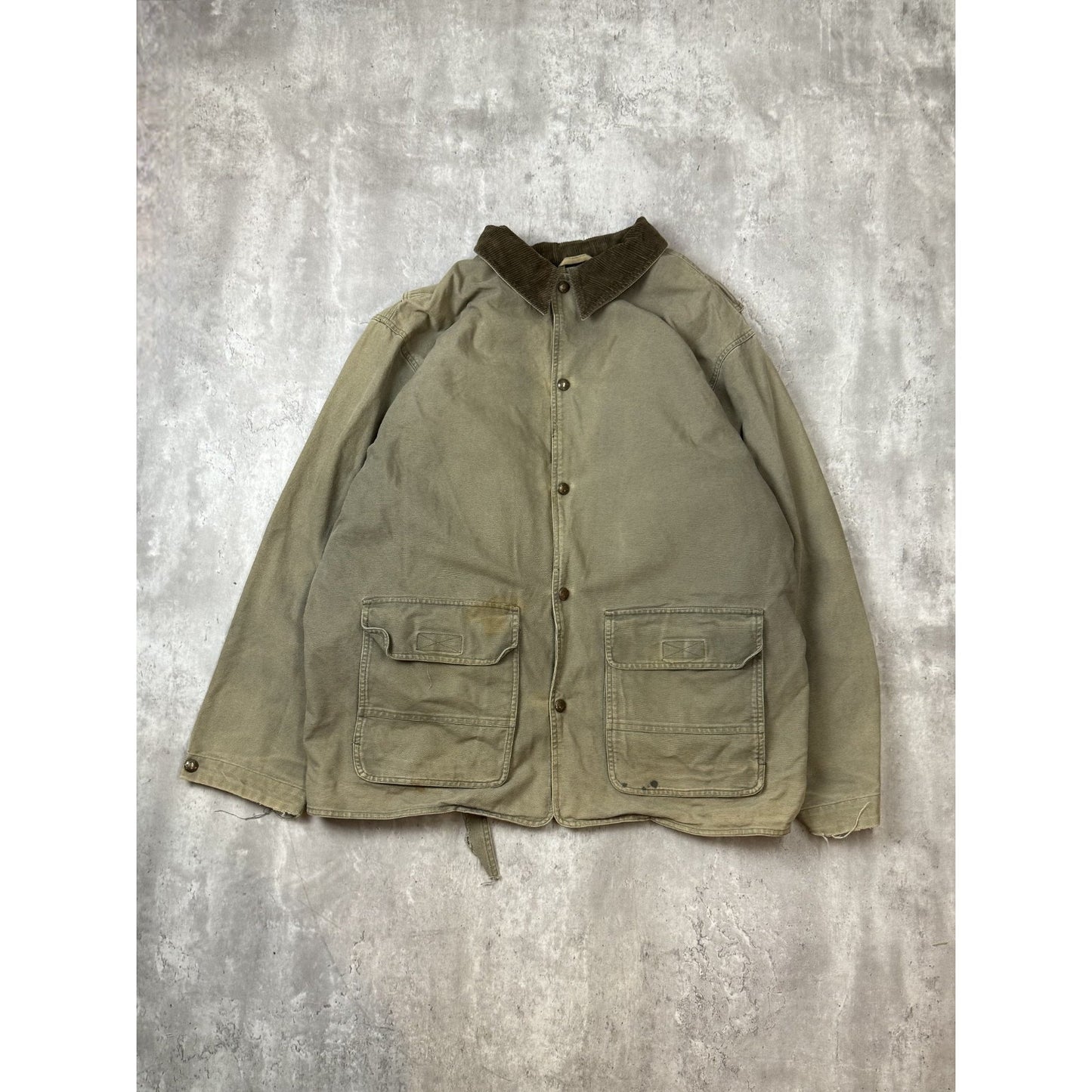 Vintage Woolrich Blanket Lined Insulated Canvas Long Jacket Size XL Green