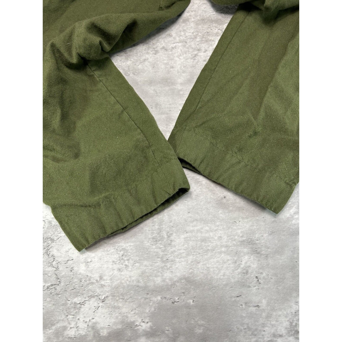 Vintage 1960s Wool Military Cargo Trouser Style Pants Size 34 Olive Green