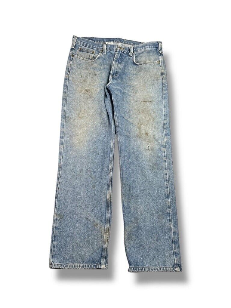 Vintage Carhartt Medium Wash Denim Workwear Pants Size 37