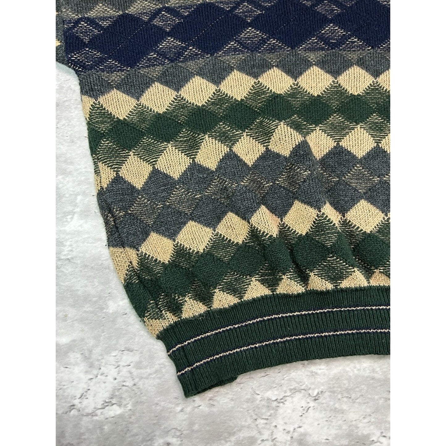 Vintage 90s Willow Bay Diamond Print Pullover Knit Sweater Size XXXL