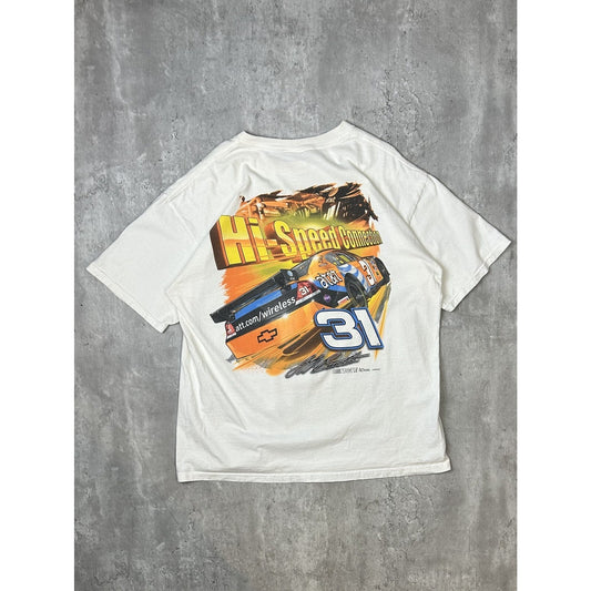 Vintage Jeff Burton #31 Nascar Big Graphic AT&T T-Shirt Size XL White