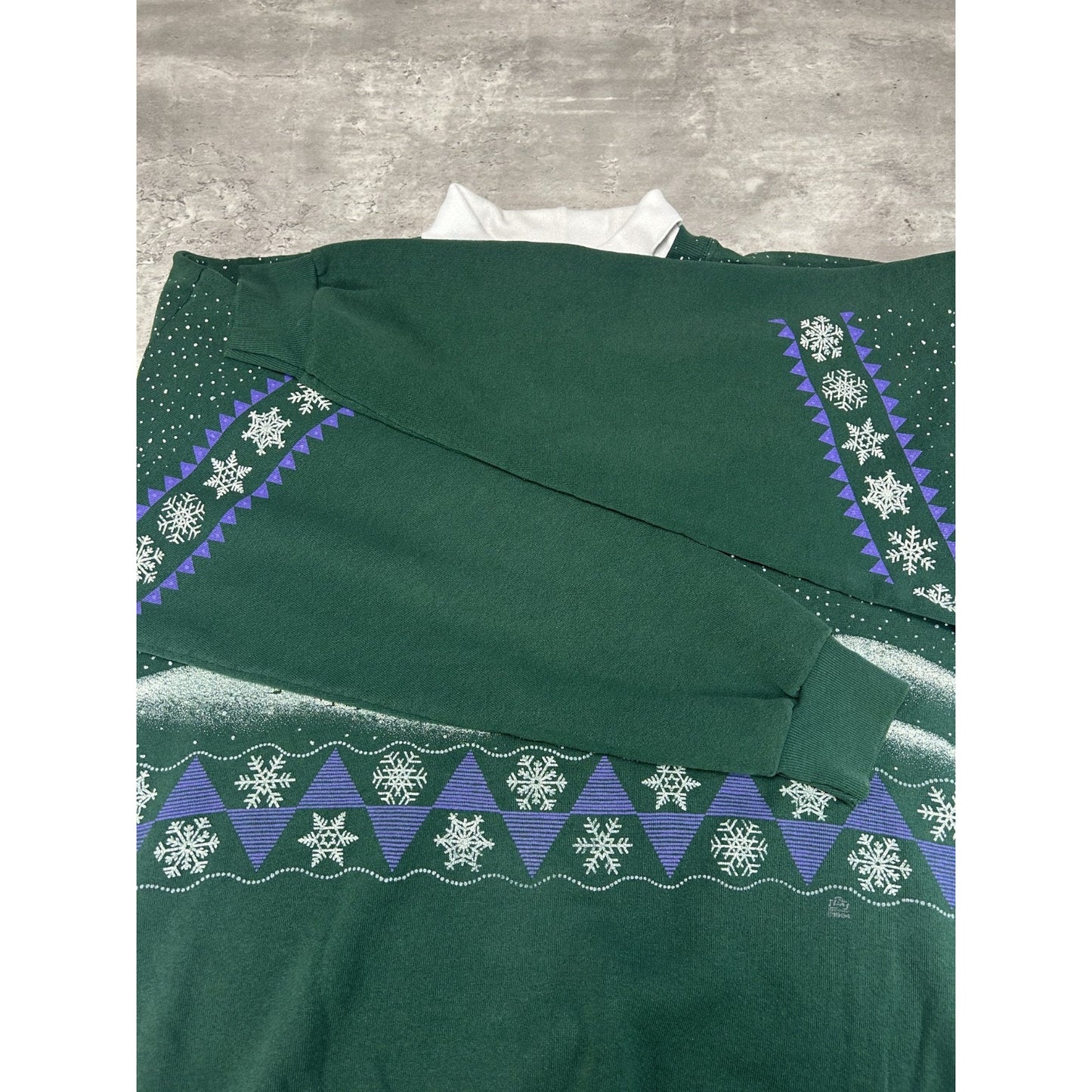 VTG 1994 Bunny Winter Wildlife Nature All Over Print Turtle Neck Sweatshirt XL