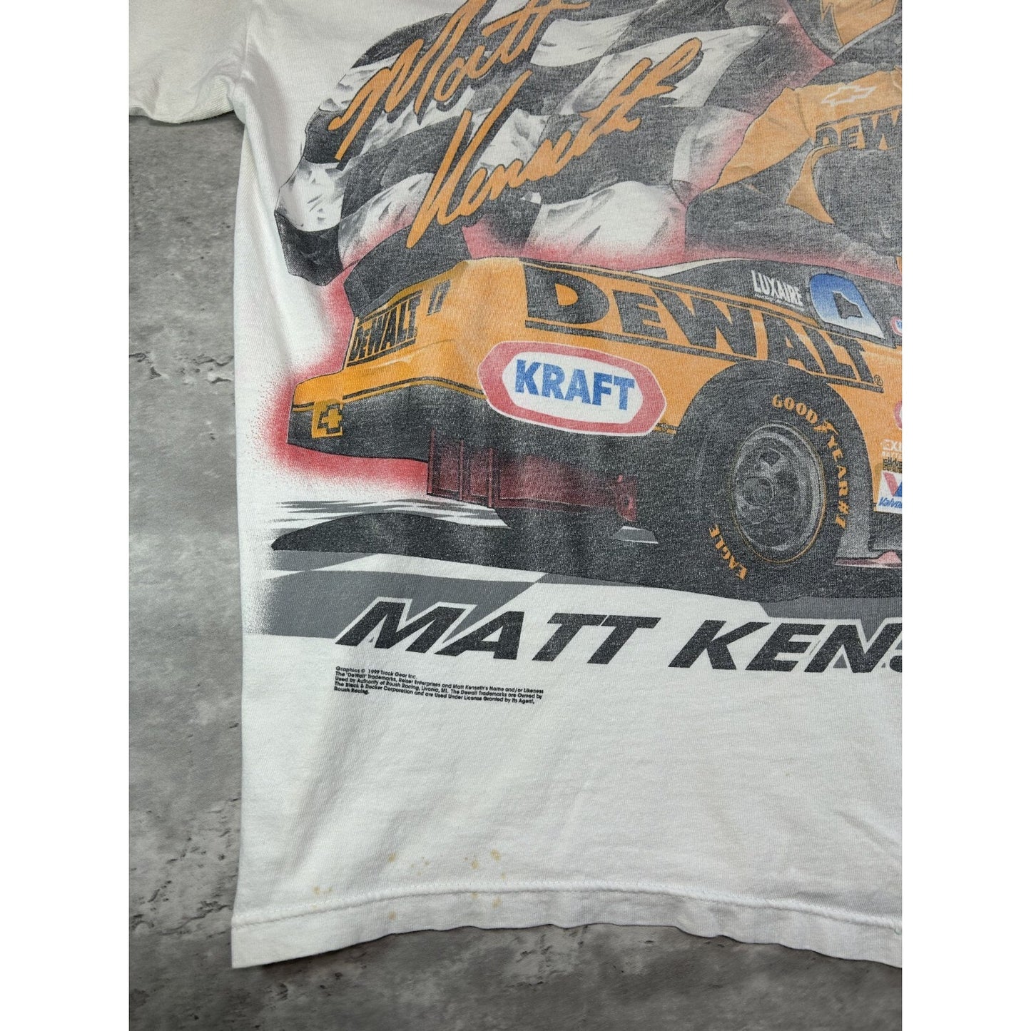 VTG 1999 Matt Kenseth #17 Dewalt Racing Nascar All Over Print T-Shirt Sz XL