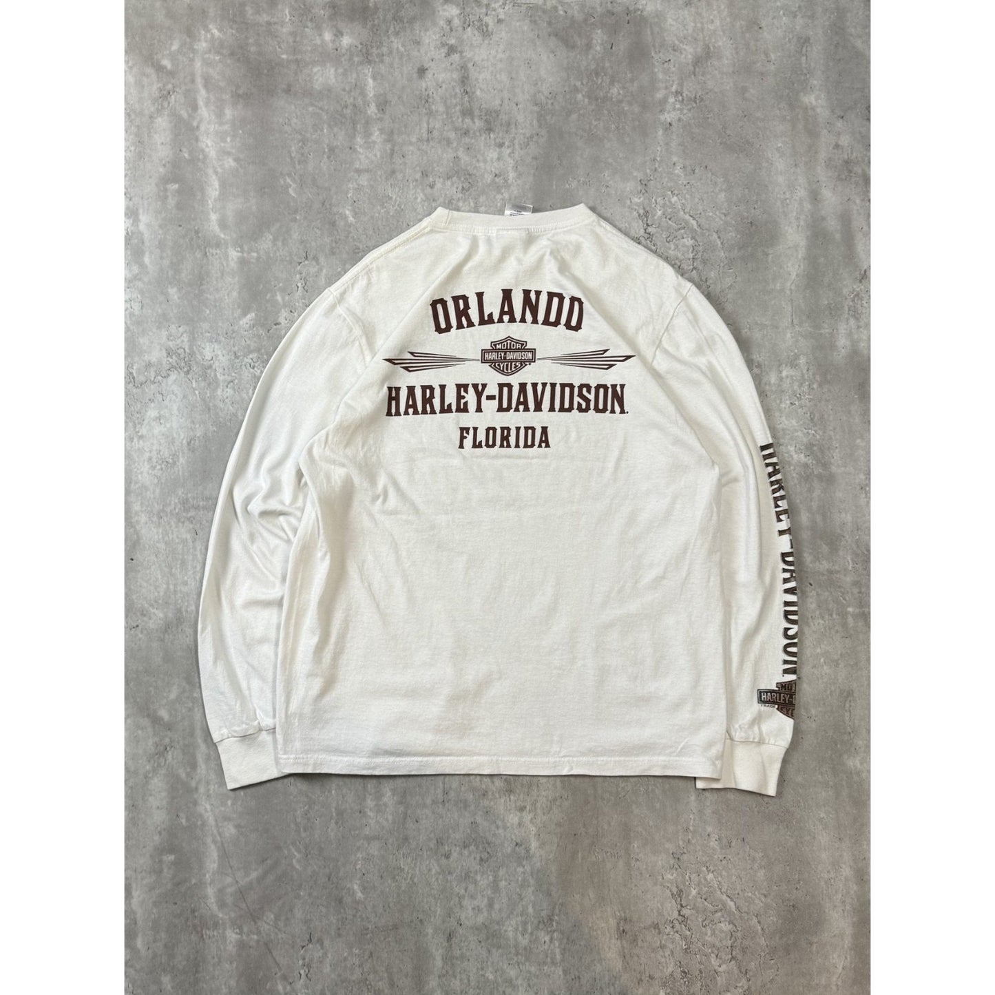 Vintage Harley Davidson Motorcycles Graphic Spellout Long Sleeve T-Shirt Large