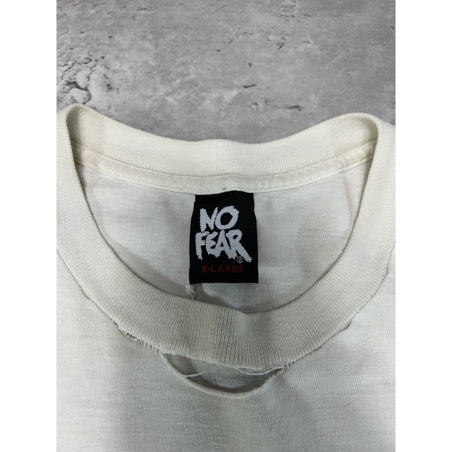 Vintage 90s No Fear Life Is A Contact Sport Spellout Slogan Graphic T-Shirt XL