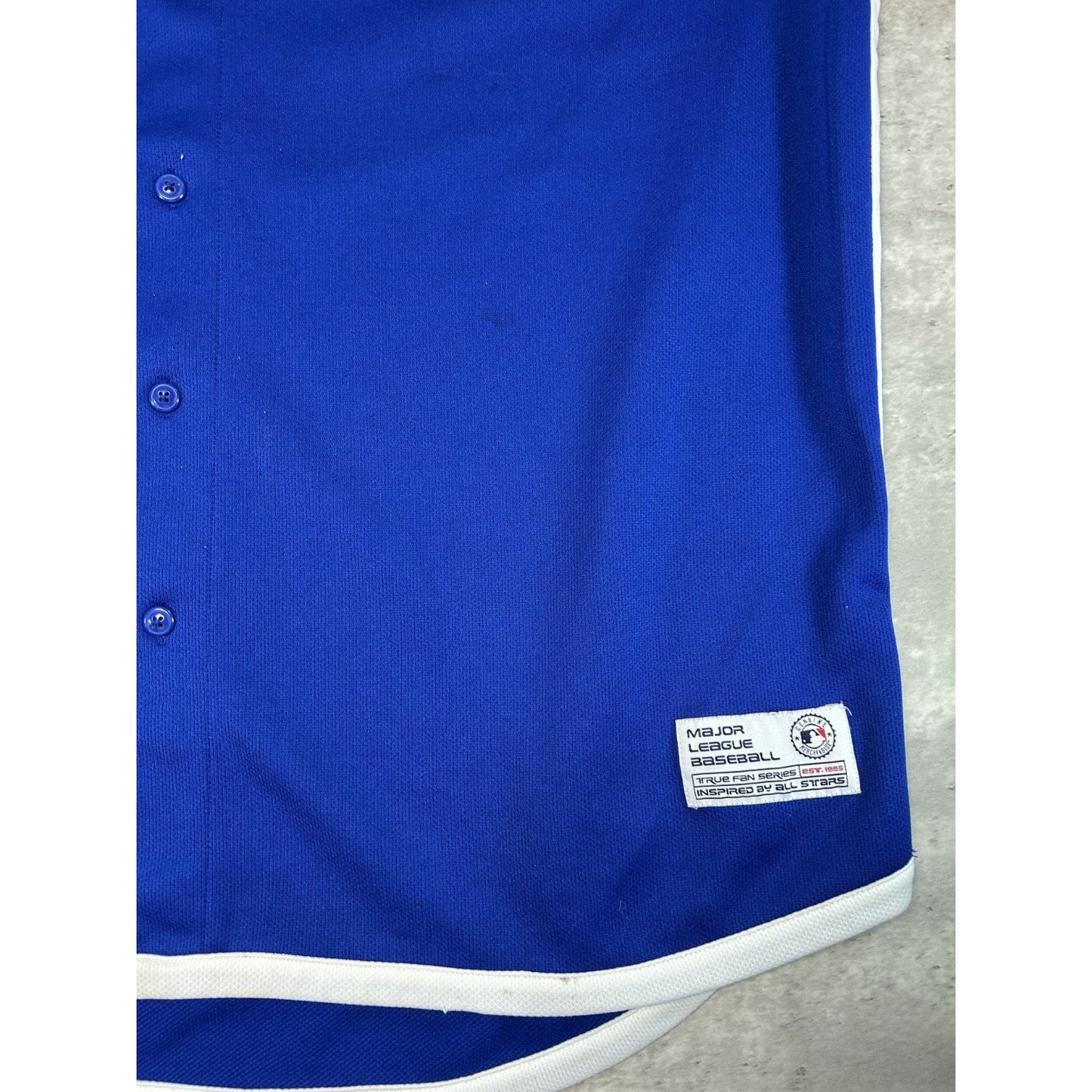Vintage Chicago Cubs MLB Stitched Spellout Baseball Jersey Size XL Blue