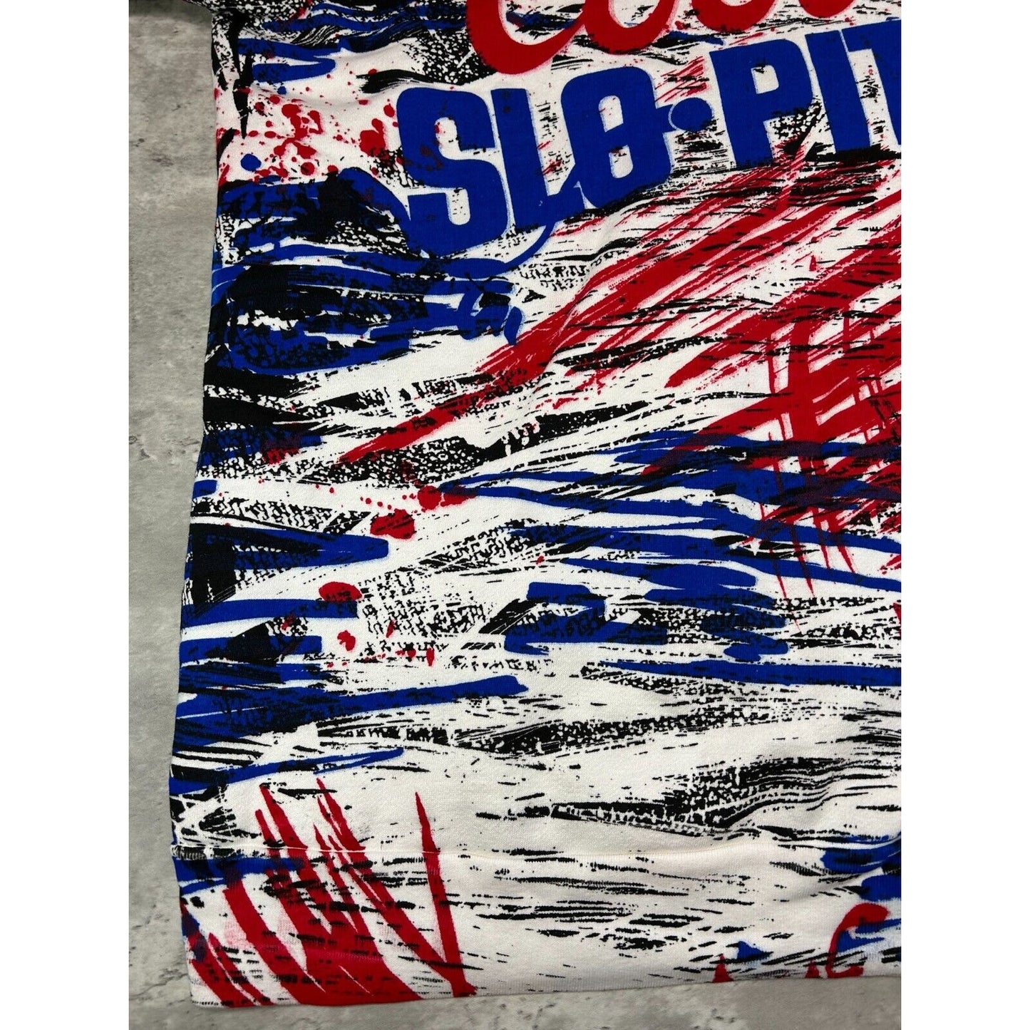 Vintage 90s Coors Slo-Pitch All Over Print Graphic Collared Sweatshirt Size XL